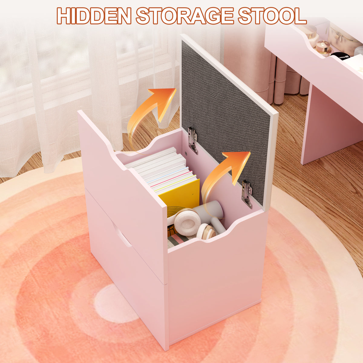 3-in-1 Multifunctional Dressing Table and Stool Set