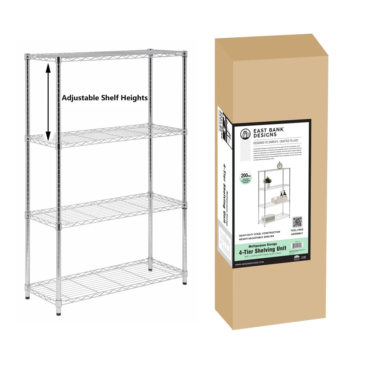 Assembled Metal Storage Shelving Unit - 3 Sizes & 2 Colors!