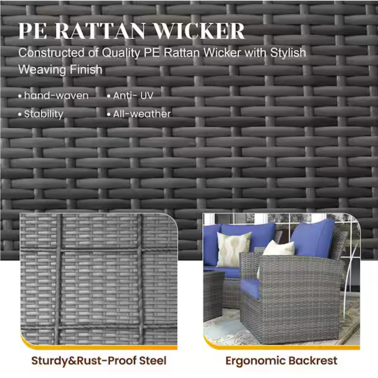 Modern Patio Set With Table And Cushions