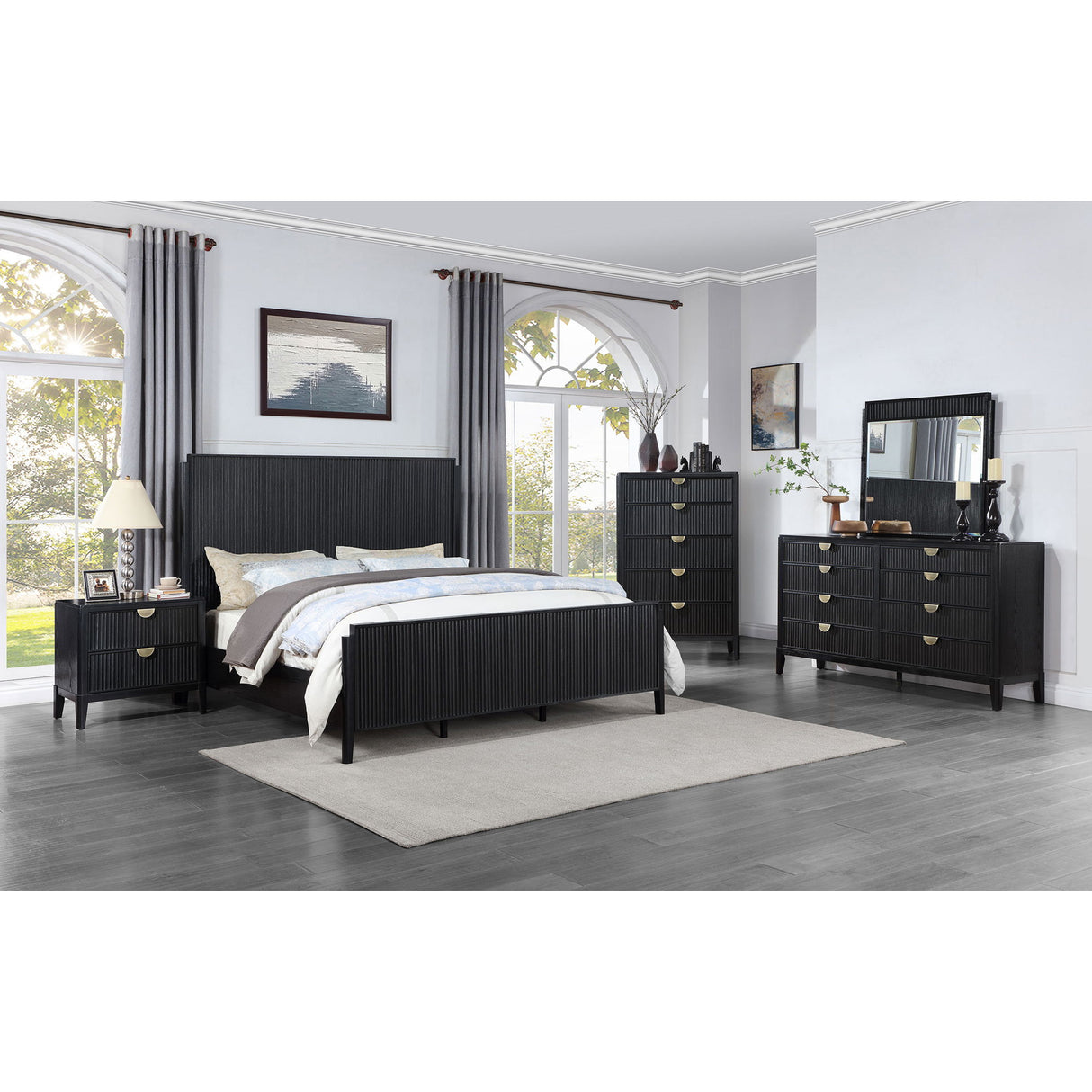 Mason - 8 Drawer Dresser With Fluted Design - Black