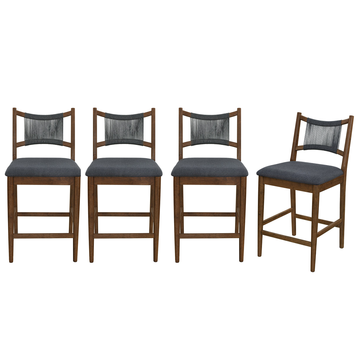 Arno Indoor Upholstered Wooden Counter Stool