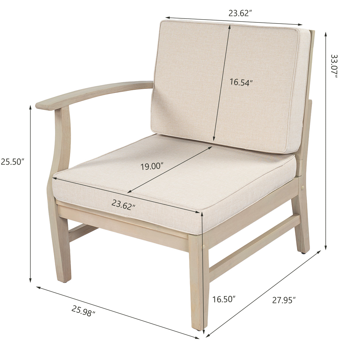Perla Left Armchair Acacia and