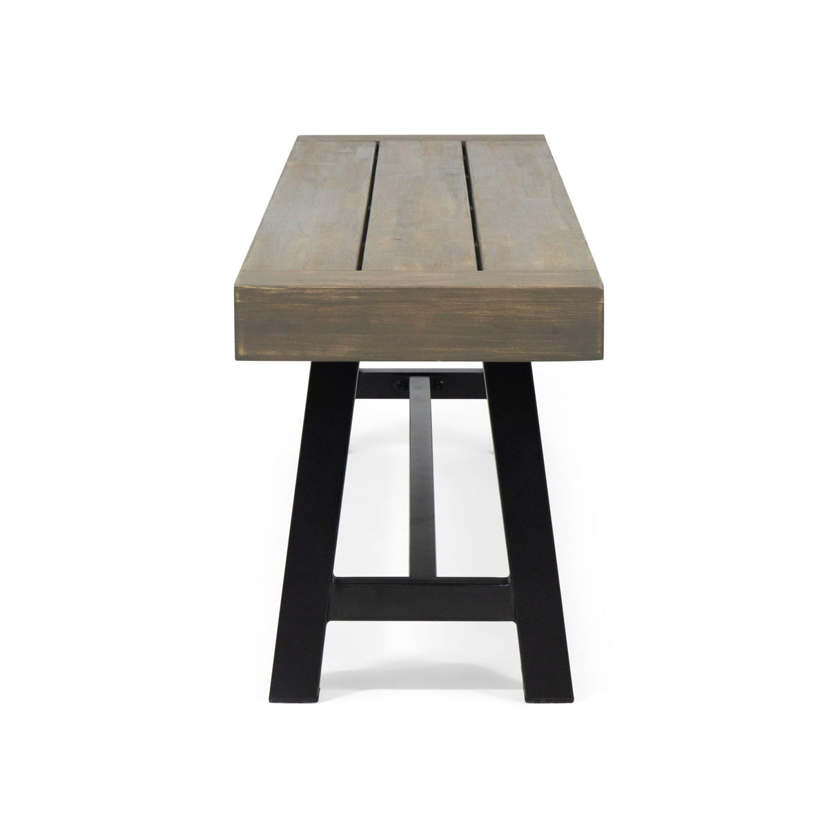 Outdoor Patio Bench - Gray / Rustic Metal - Best Buy Furniture