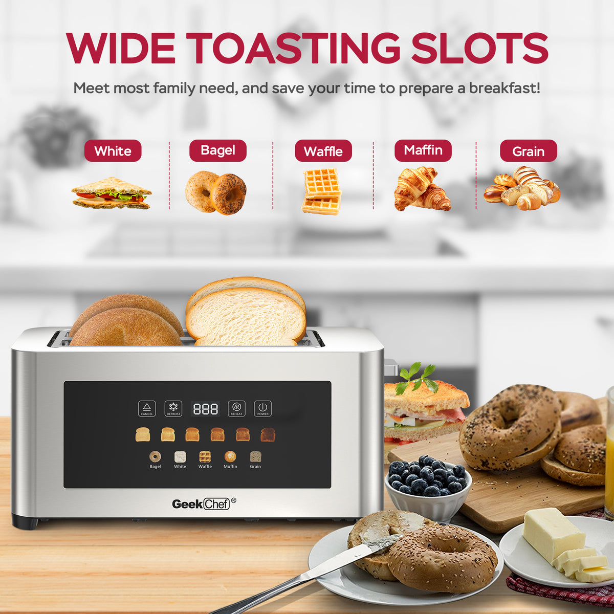 4-Slice Toaster with Extra-Wide Entrance