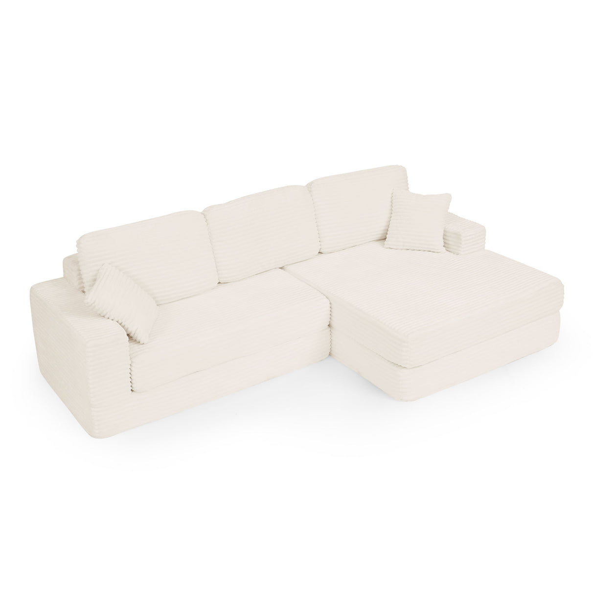 Modern Minimalist L Shape Modular Sectional Sofa, Couch