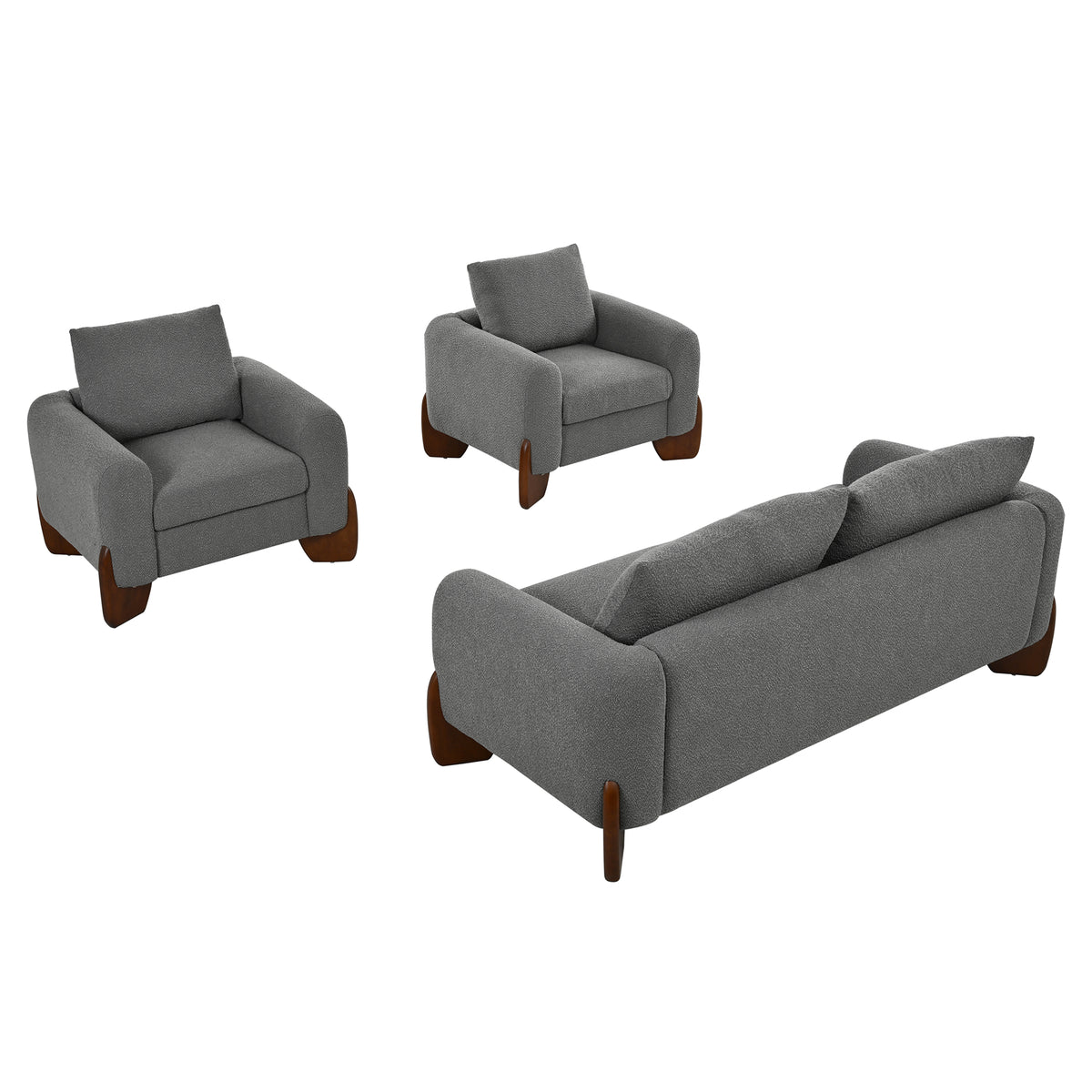U_Style Modern 3-Piece Living Room Sofa Set