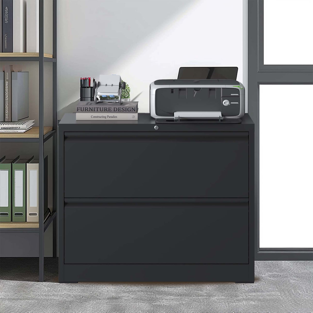 Lateral File Cabinet, Heavy Duty Filing Holds Letter/Legal/A4 Files