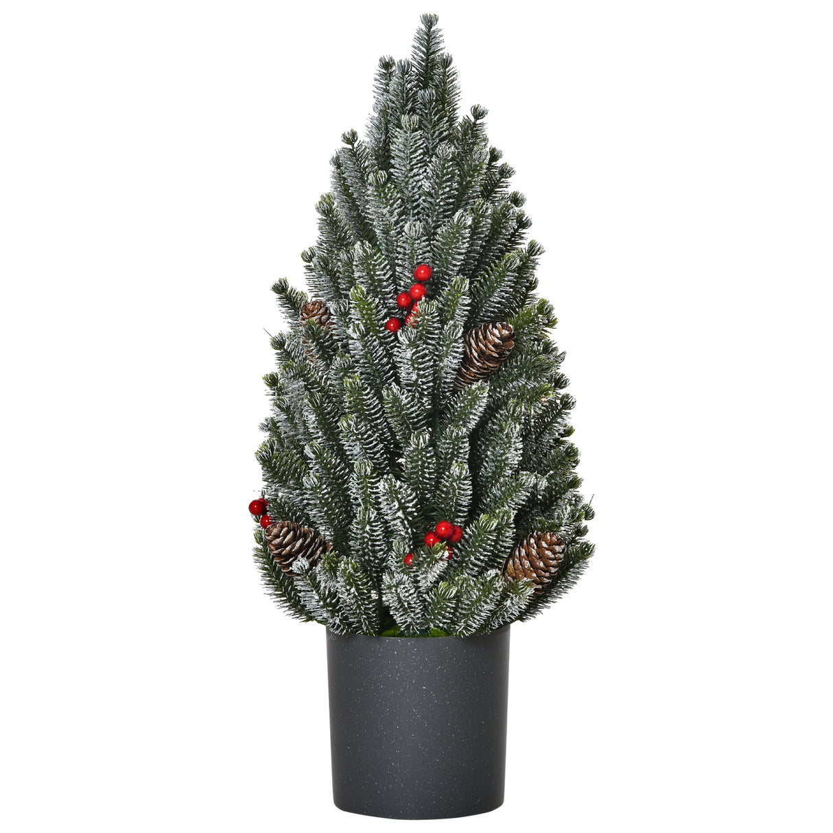 HOMCOM 18" Tall Unlit Miniature Snow-Flocked Tabletop Christmas Tree