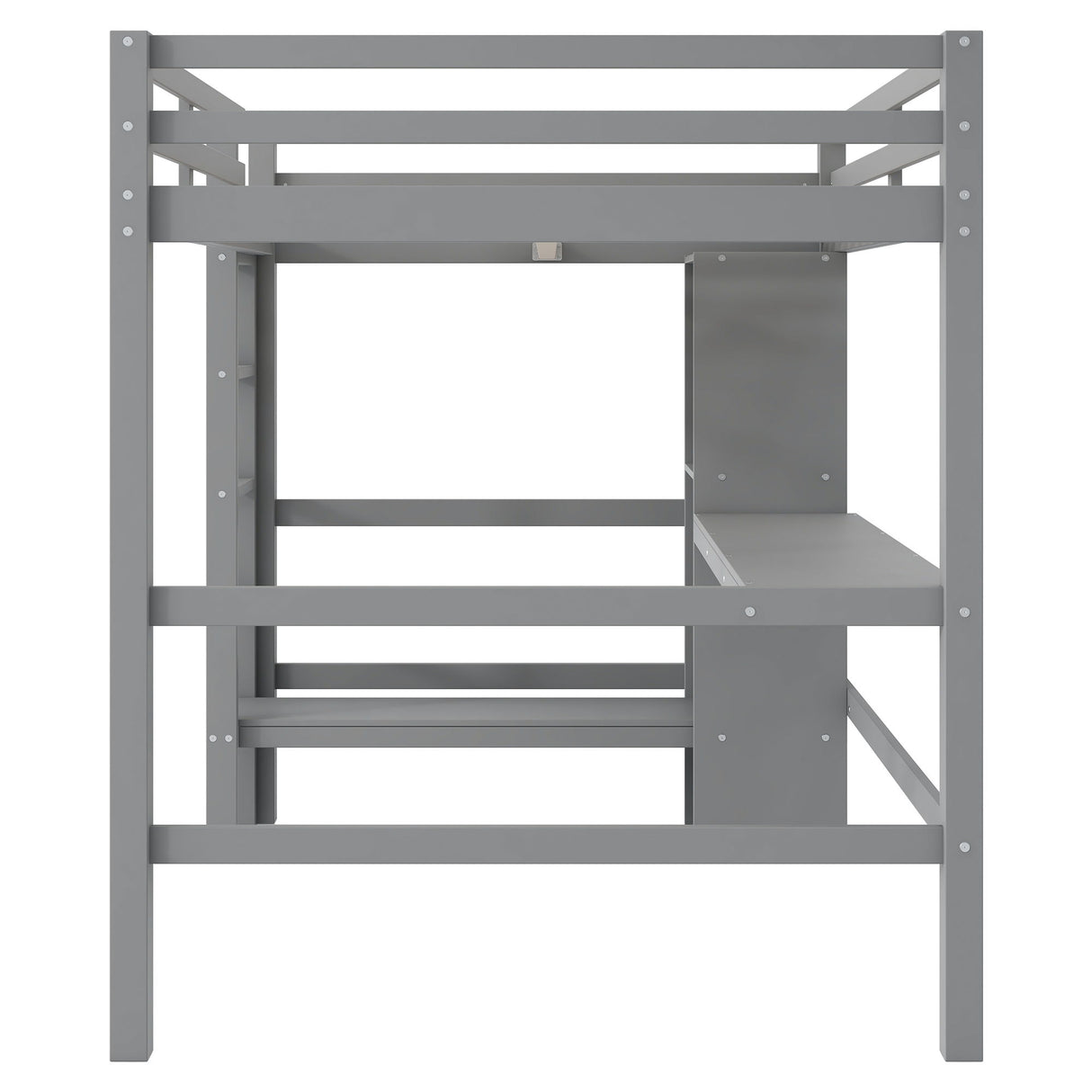 Loft Bed With Built In Desk And Multifunction Shelves