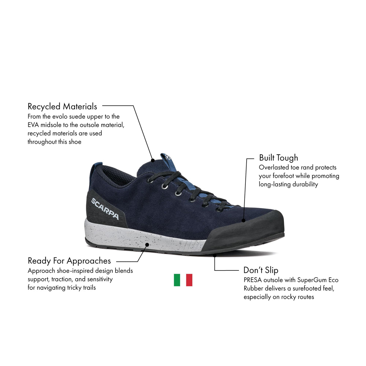 SCARPA Spirit Evo Men's Lightweight Hiking Shoes - Anthracite