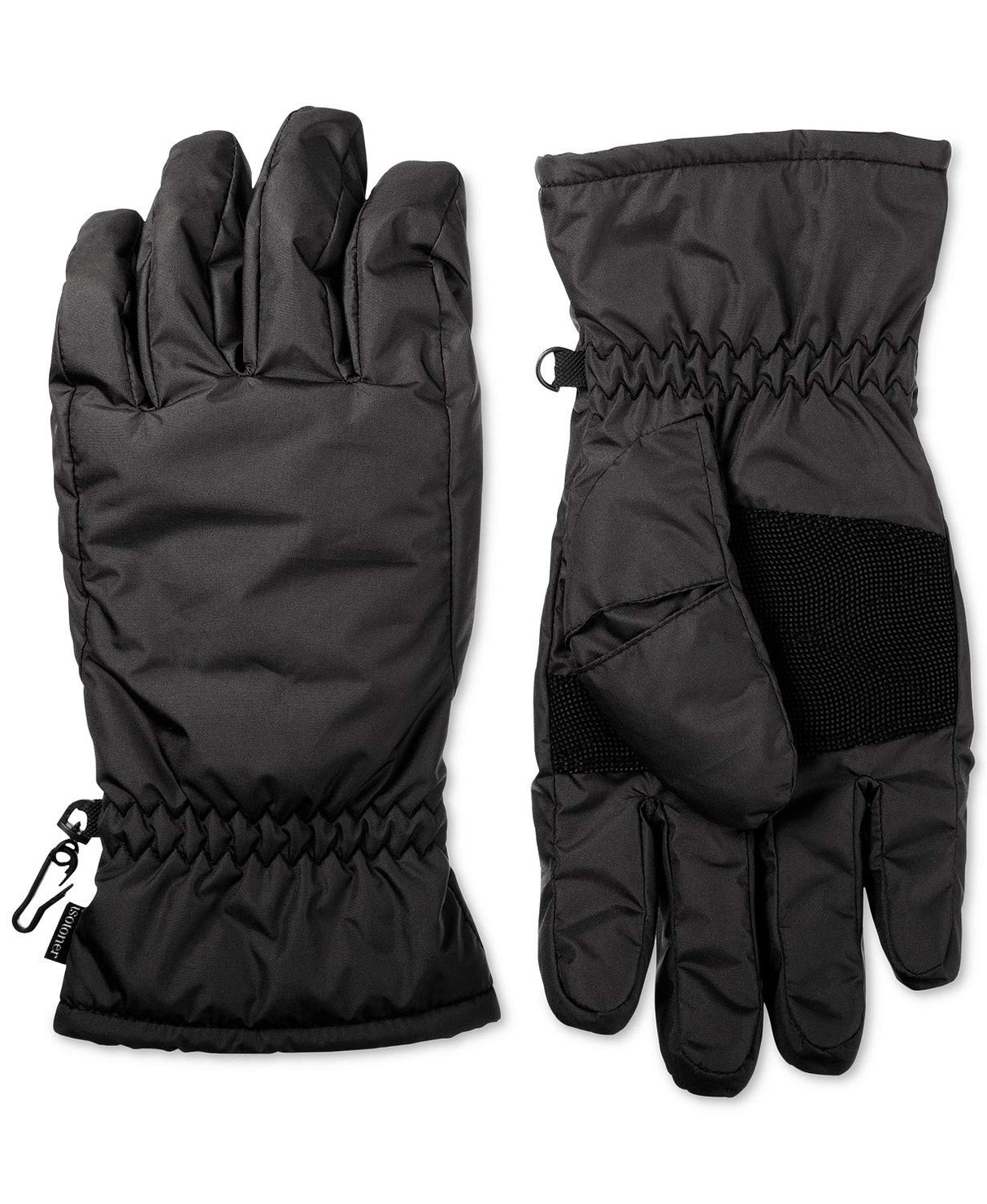 Isotoner Mens Cold Weather Waterproof Winter Gloves Black M