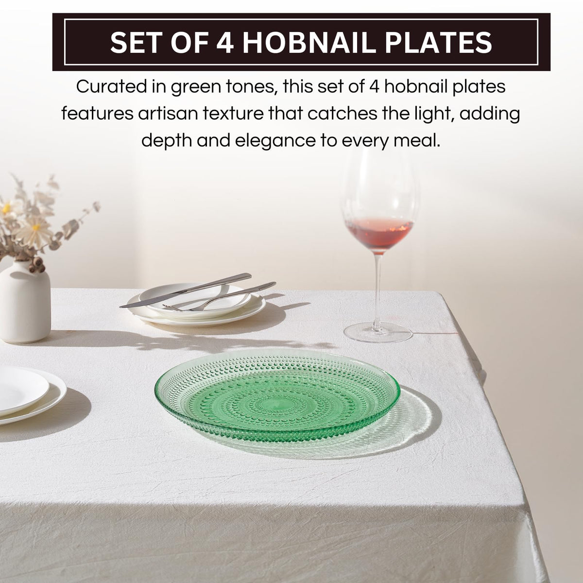 Khen Site Glass Hobnail Dinner or Charger Plates - view 3