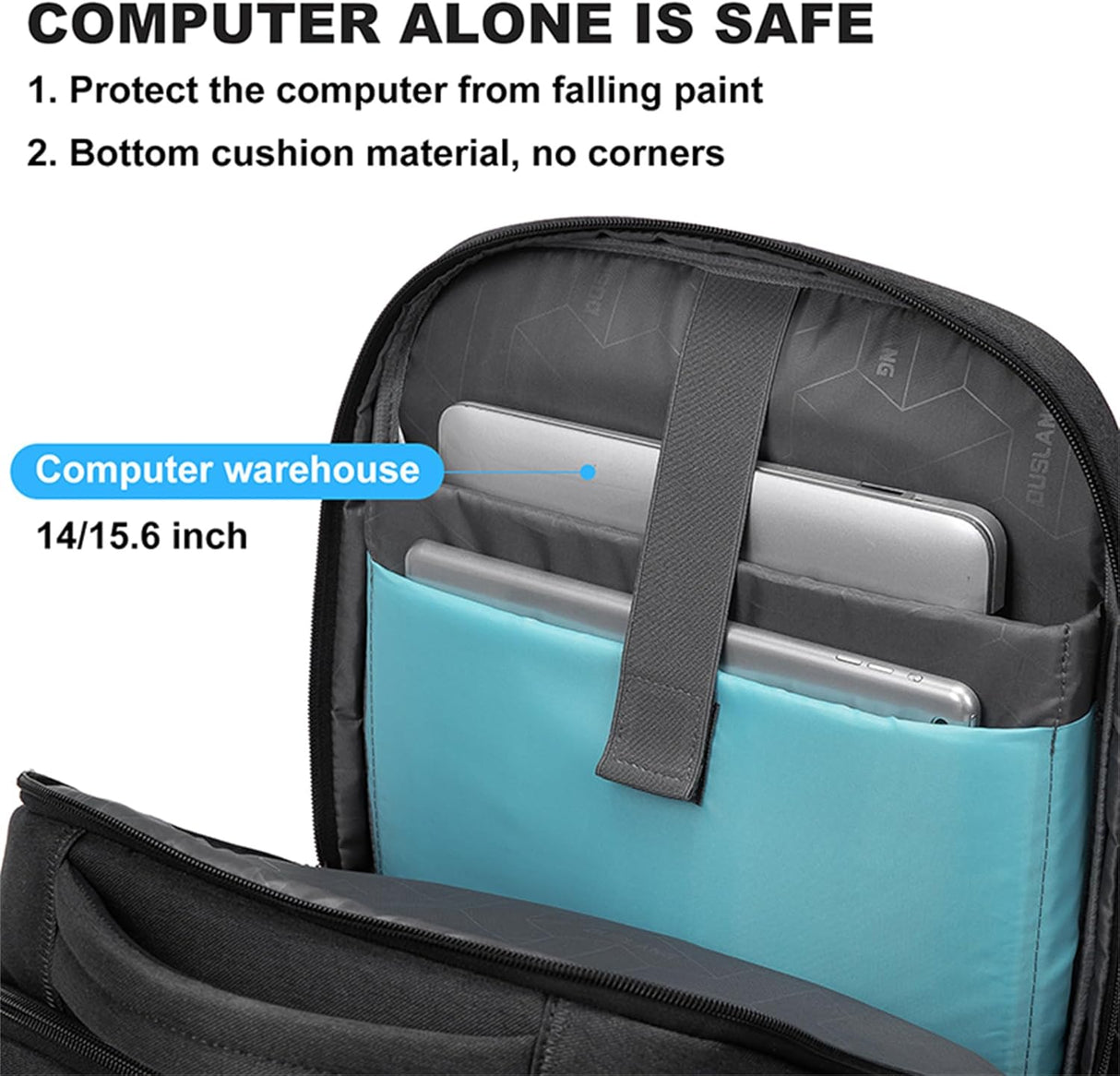 Waterproof Laptop Backpack 15.6 Inch Travel Business Anti Theft Black
