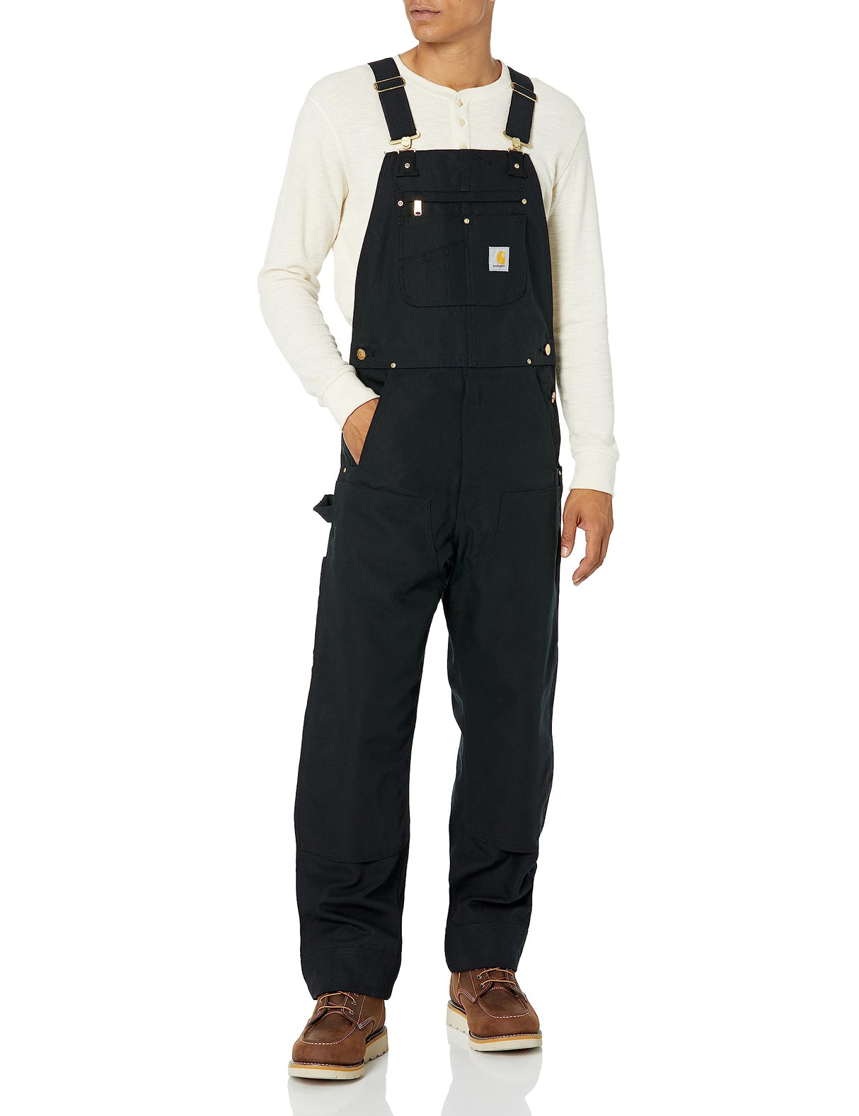 Carhartt Men's Black Insulated Work Bib Overalls - X Large