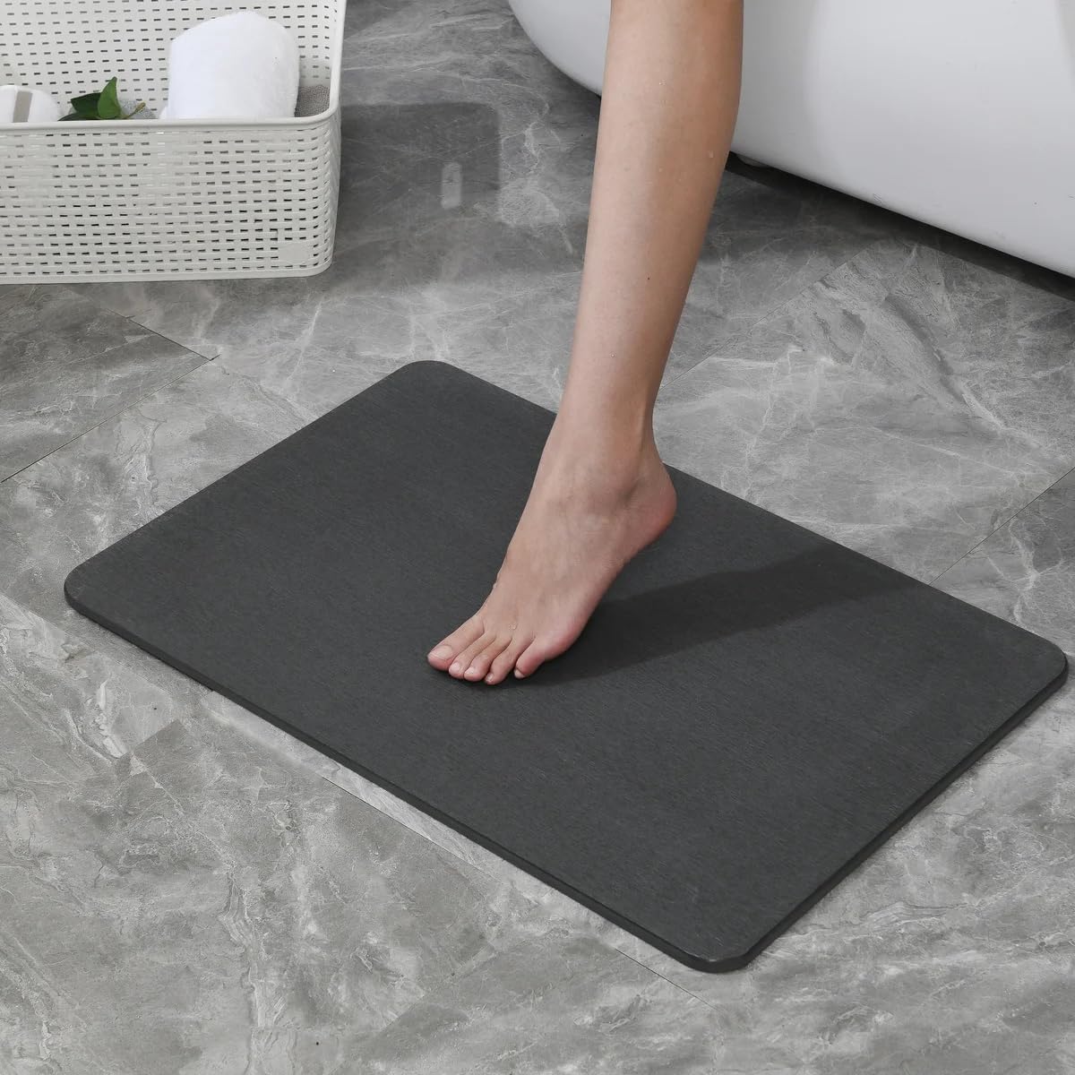 4 Colors! - 24'' x 15'' Diatomaceous Quick Drying Stone Bath Mat