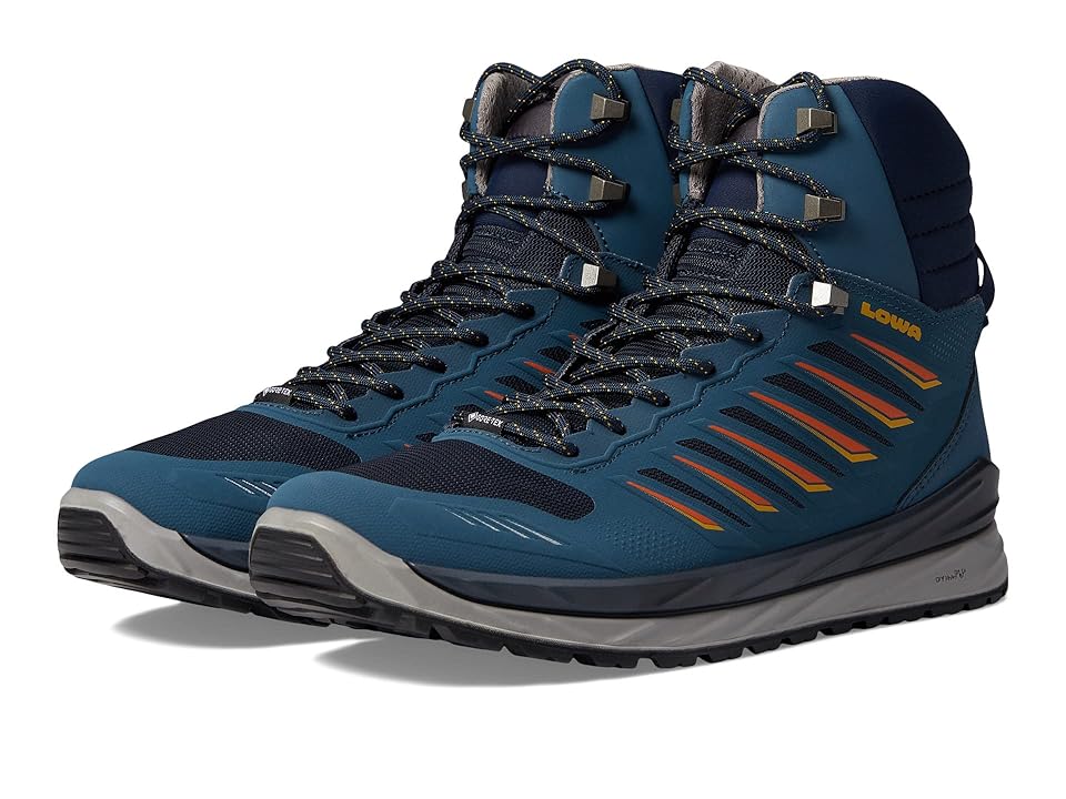 Lowa Axos GTX Mid Hiking Boots - Steel Blue/Orange