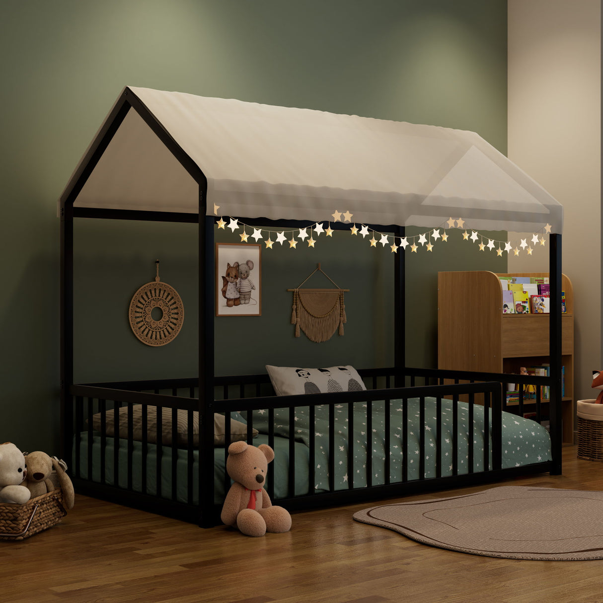Montessori Floor Bed Frame With House Shape