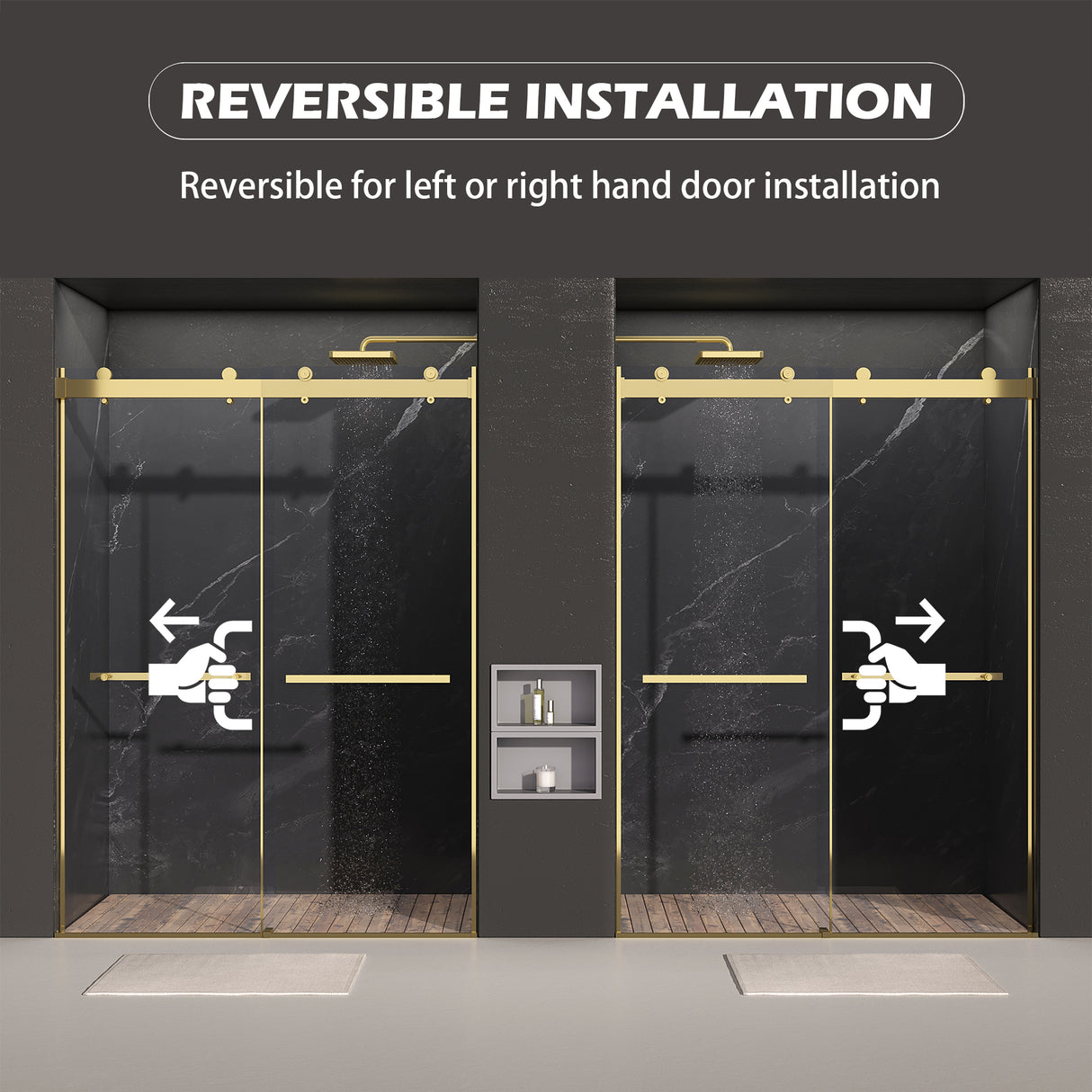 Dual Sliding Frameless Shower Door 44-48 in W x 75 in H