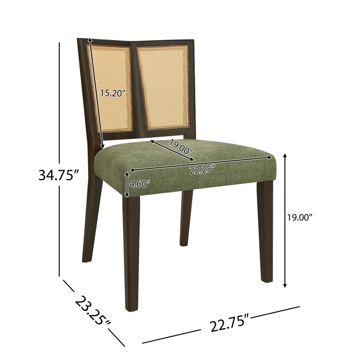 Mid Century Rattan Dining Chair Without Arms Set - Best Buy Furniture
