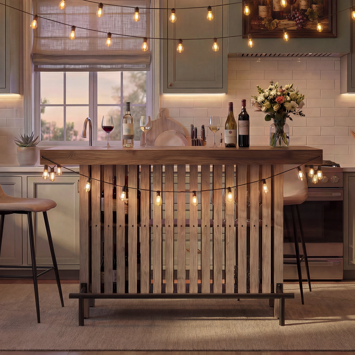 U_Style 3-in-1 Sideboard Table with Wine Storage