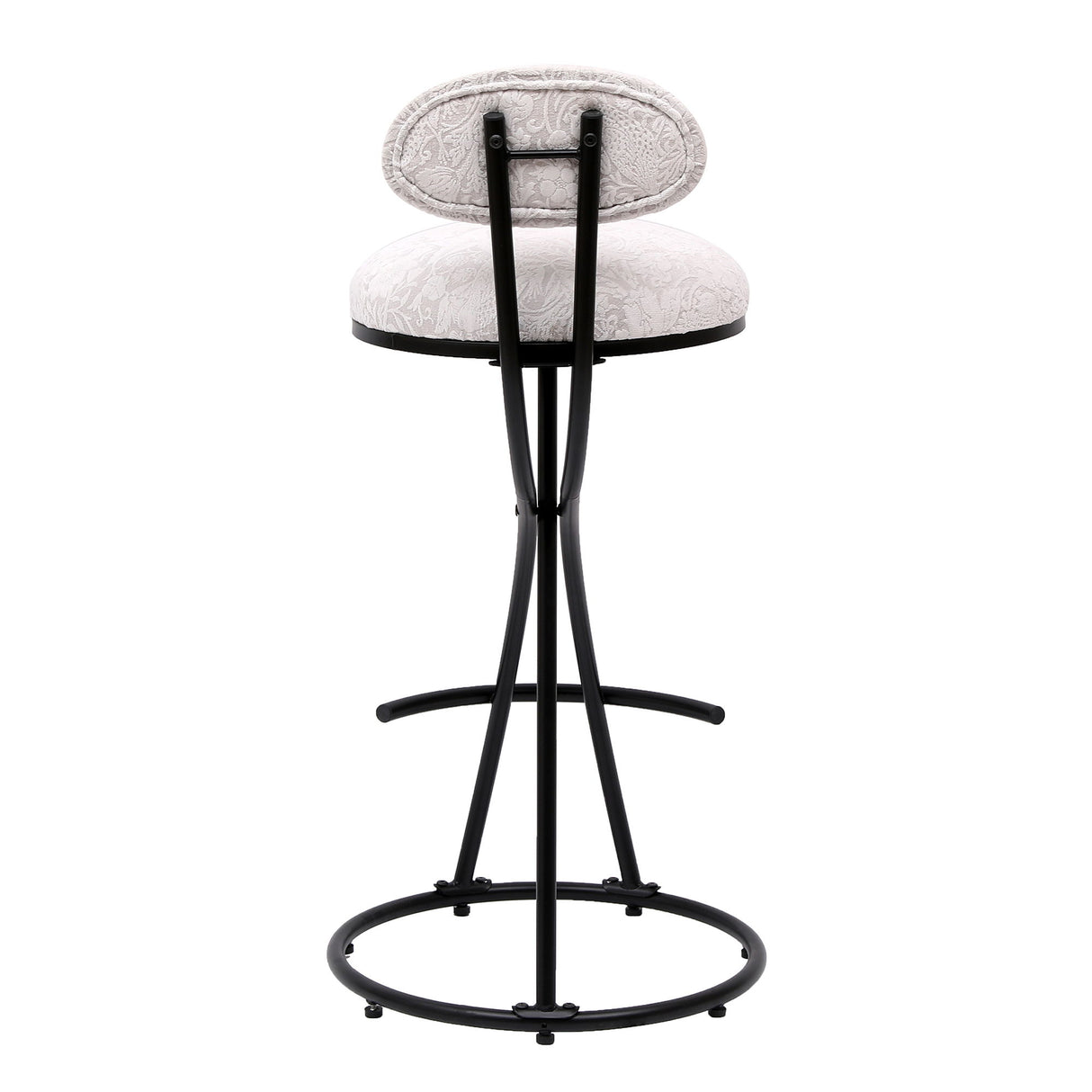 Round Print Bar Stools Upholstered Chairs For Kitchen (Set of 2)