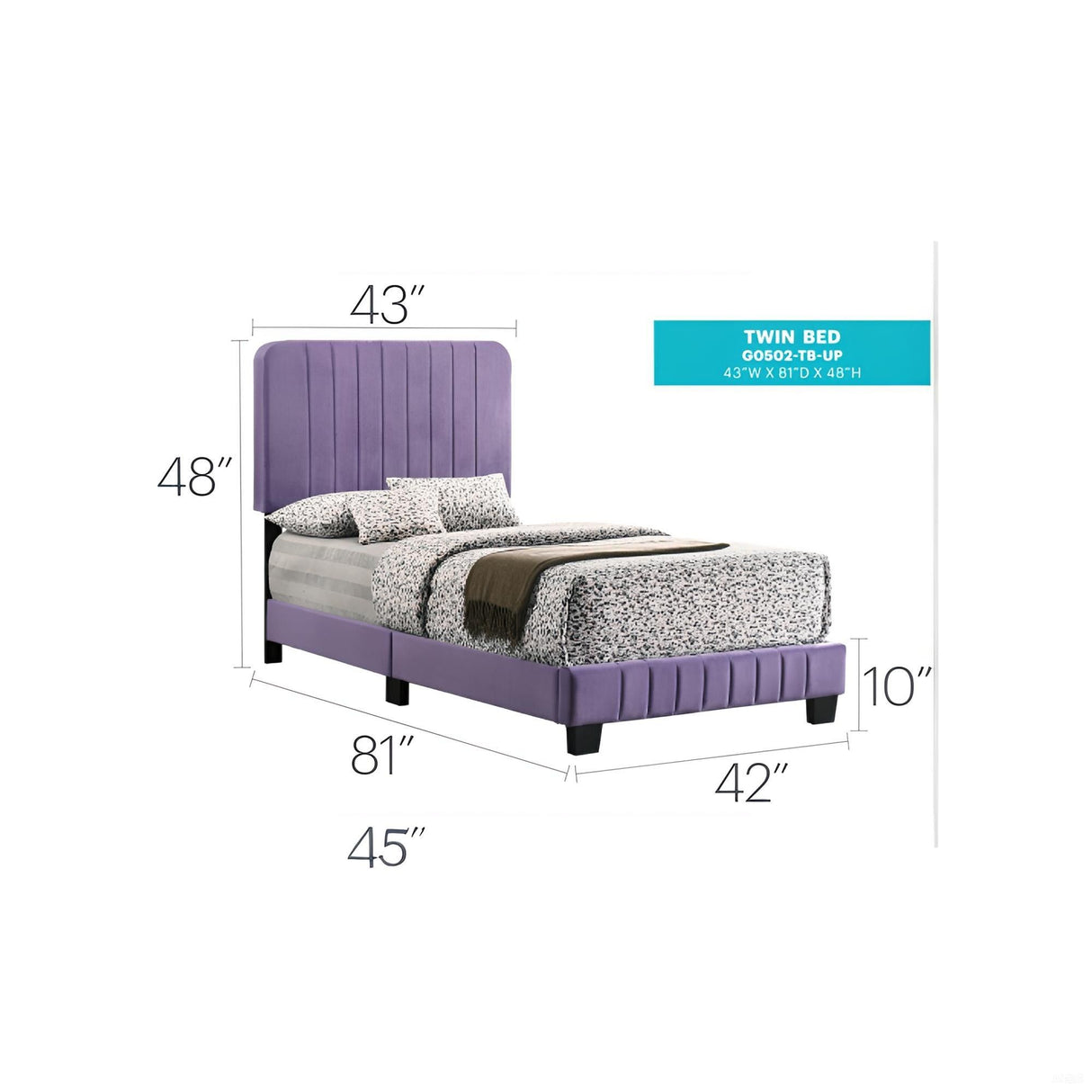 Channel Tufted Bed