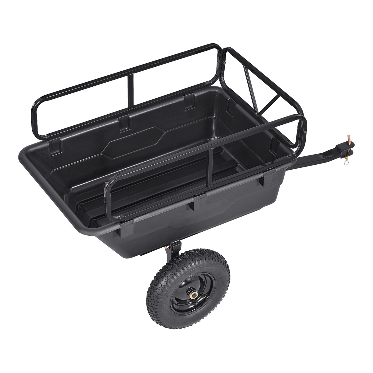 Dump Trailer 500 lbs 10 Cu. Ft Tow Behind Plastic Garden ATV Trailer Cart