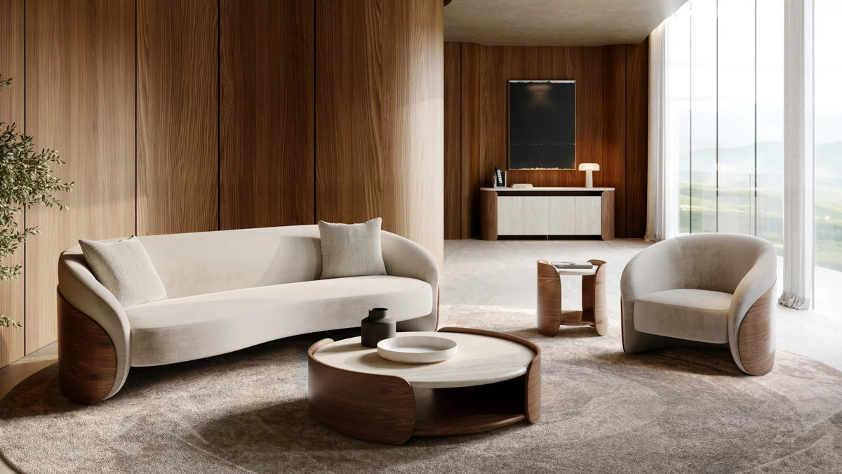 Fleur Wood Back Sofa