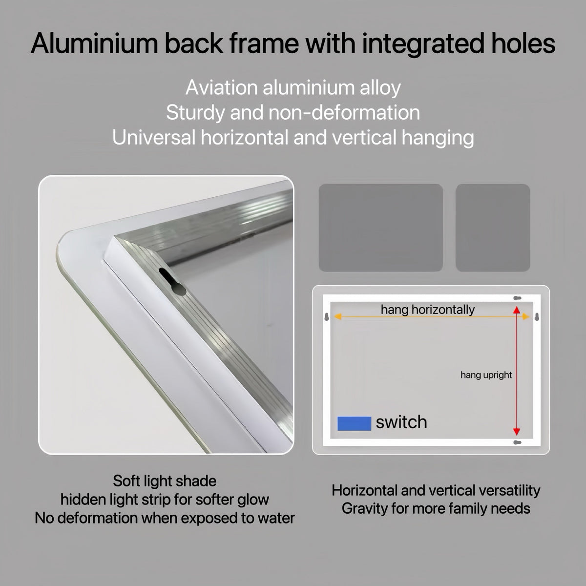 40x32 Inch LED Bathroom Mirror Vanity Mirrors