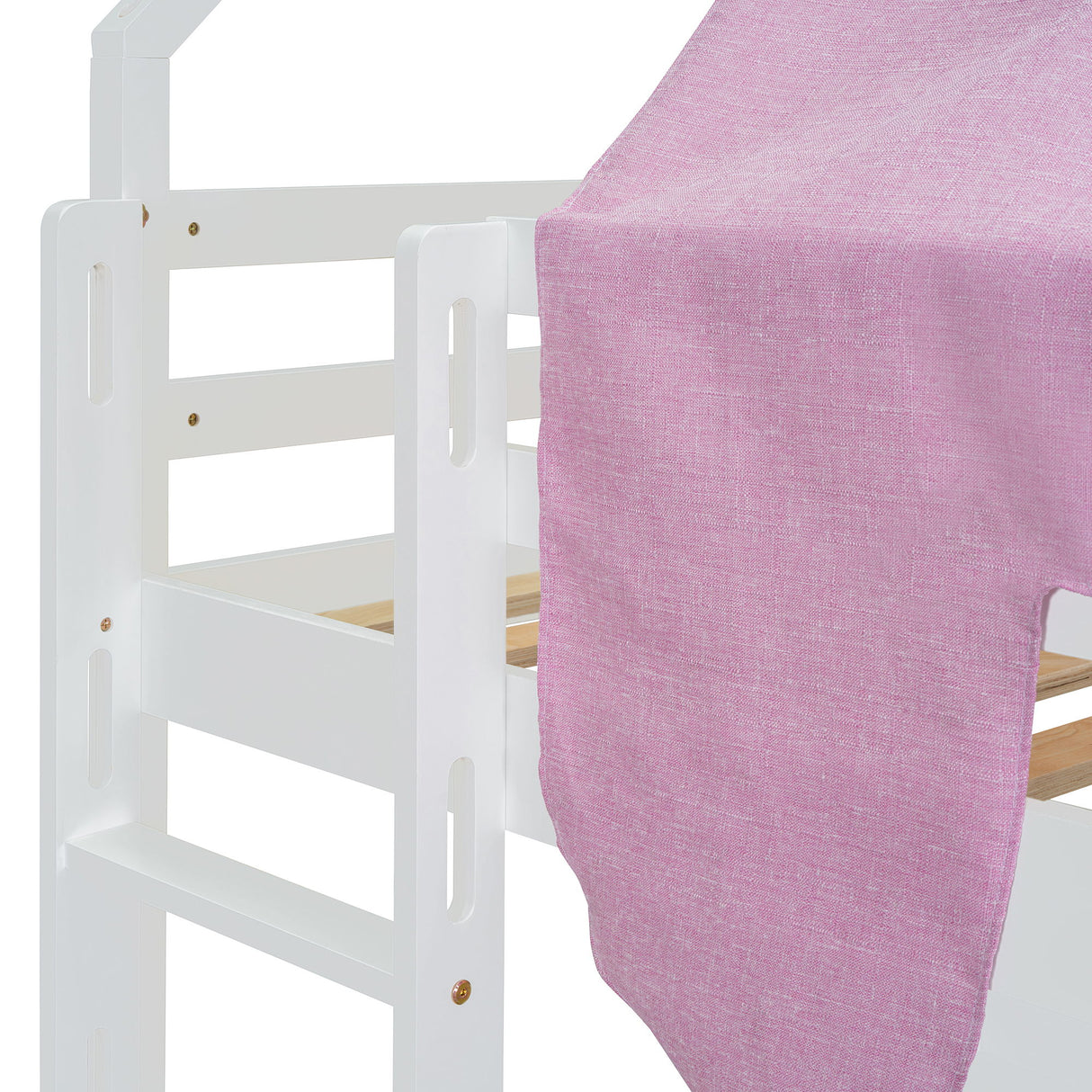 Loft Bed With House Shaped Frame And Tent