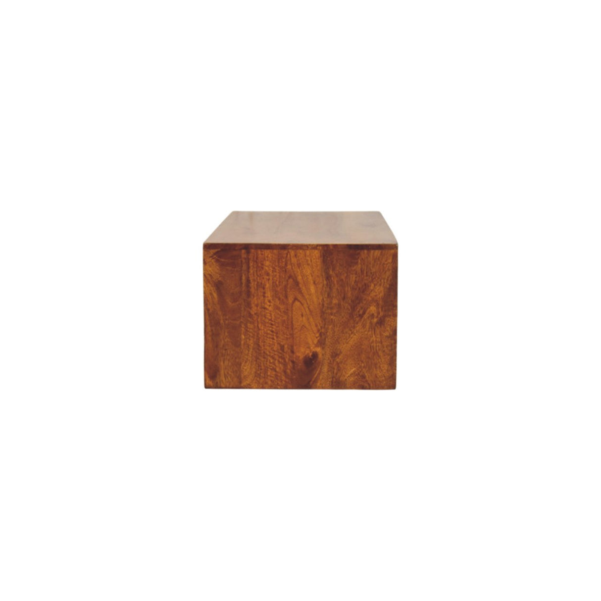 Solid Wood Lunar Wall-Mounted Media Unit, 2-Drawers, Chestnut