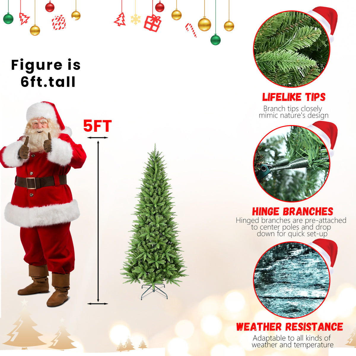 4FT Slim Christmas Tree