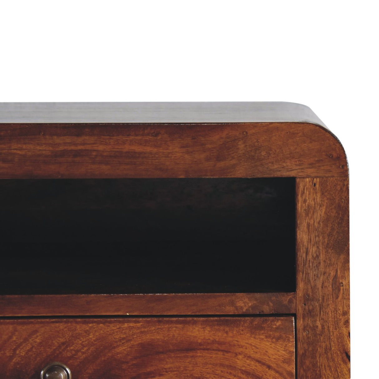 Chunky Chestnut Floating Bedside, 1-Drawer, 1 Open Slot