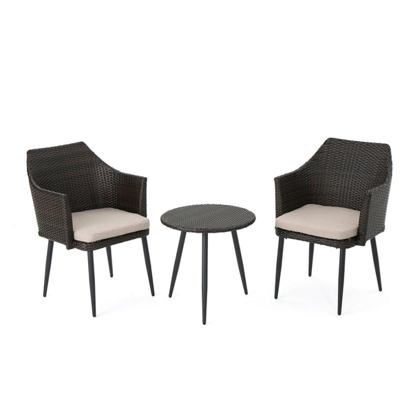 Kenneth 3 Pieces Chat Set Outdoor Furniture - Brown Multi