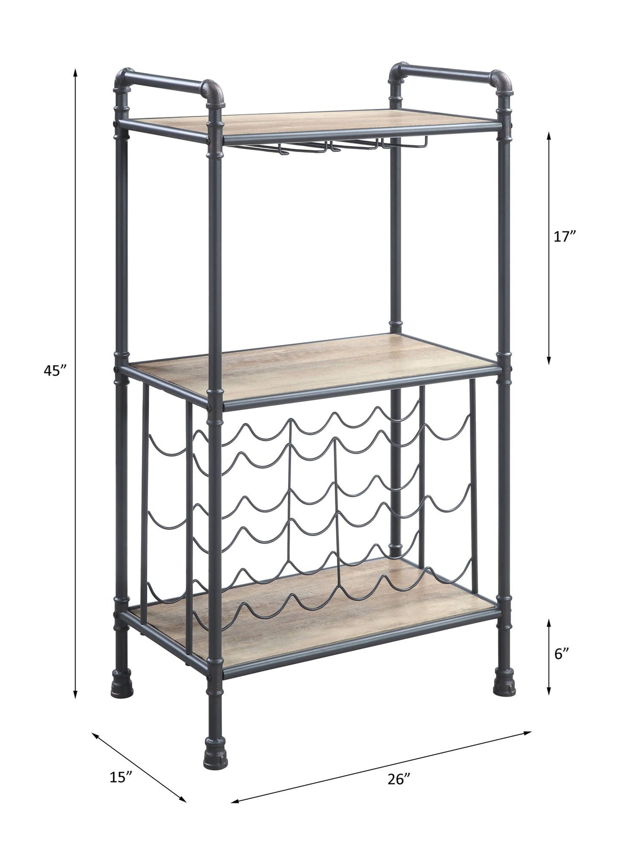 Brantley - Wine Rack - Gray / Oak - Best Buy Furniture