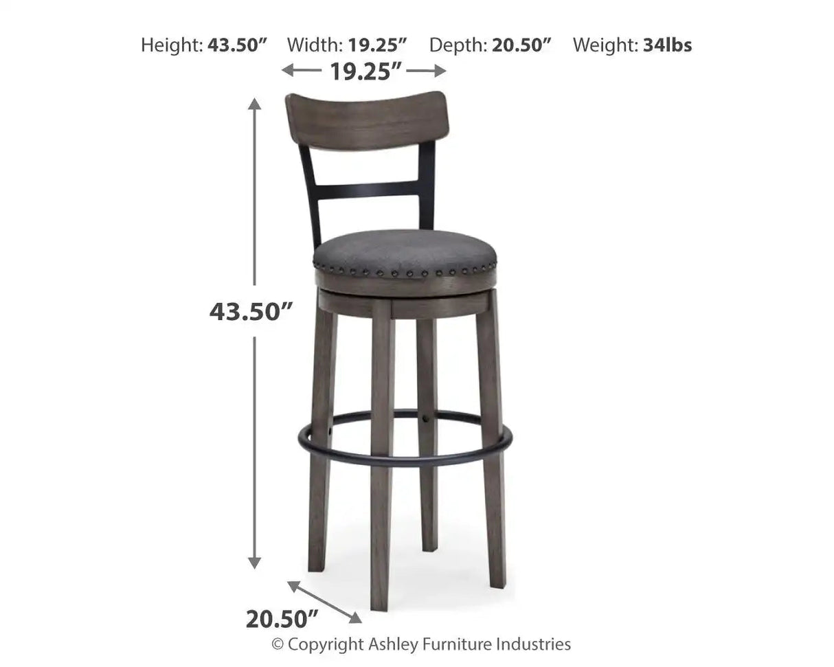 Caitbrook - Tall UPH Swivel Barstool - Gray - Best Buy Furniture