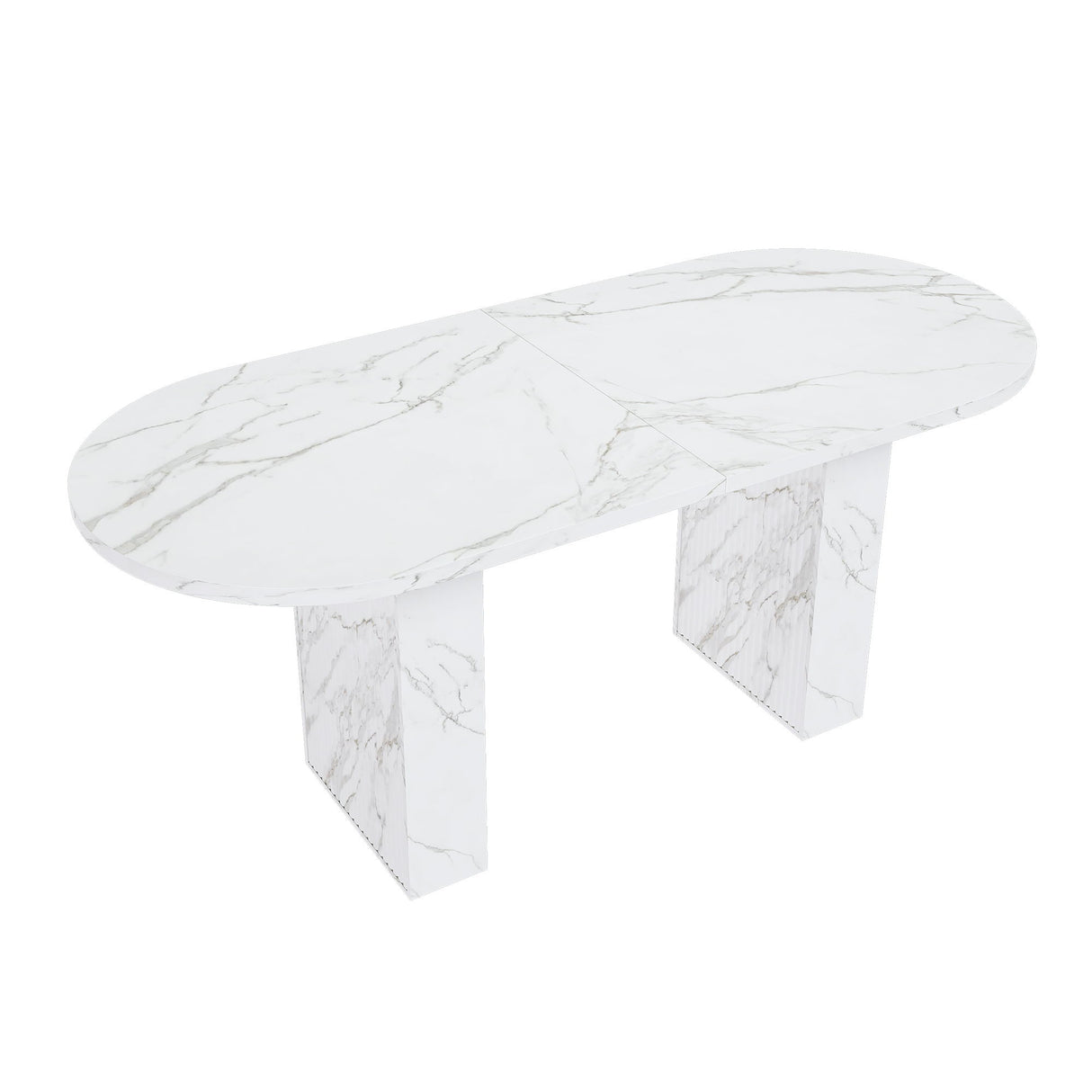 Oval Dining Table With Wood Strip Base