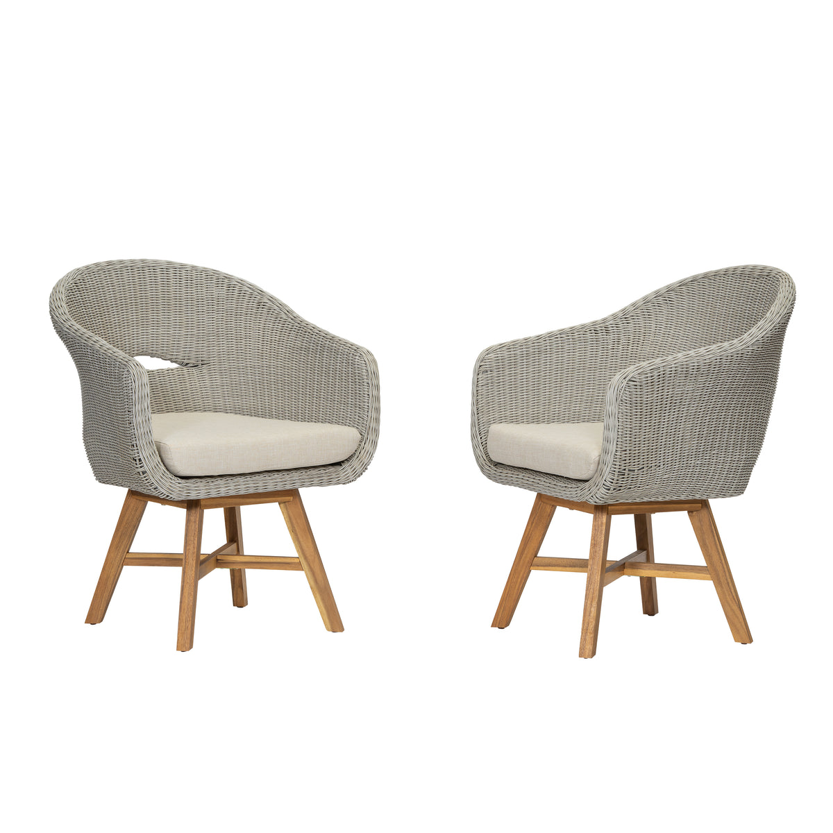 Outdoor Dining Arm Chair with Cushion, Set of 2