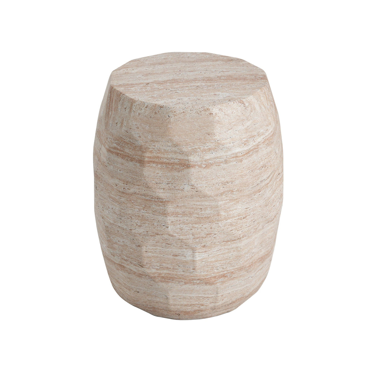 Travertine Lightweight Concrete Side Table For Indoor / Outdoor Use - Beige - Best Buy Furniture