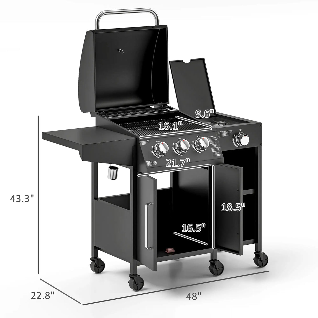 Barbecue Grill Gas Grill with Side Burner