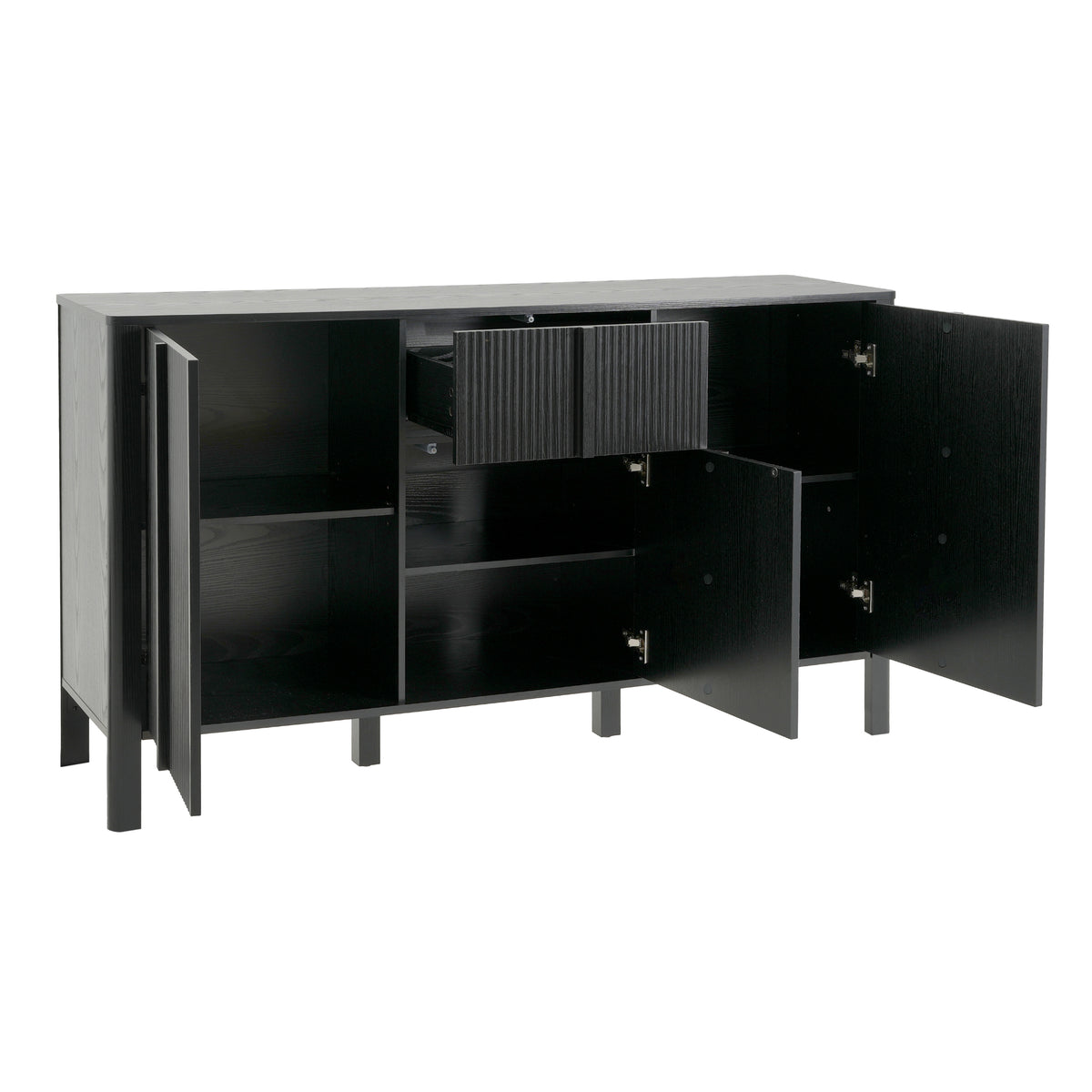 Black Sideboard, 59.06'' Storage Credenza
