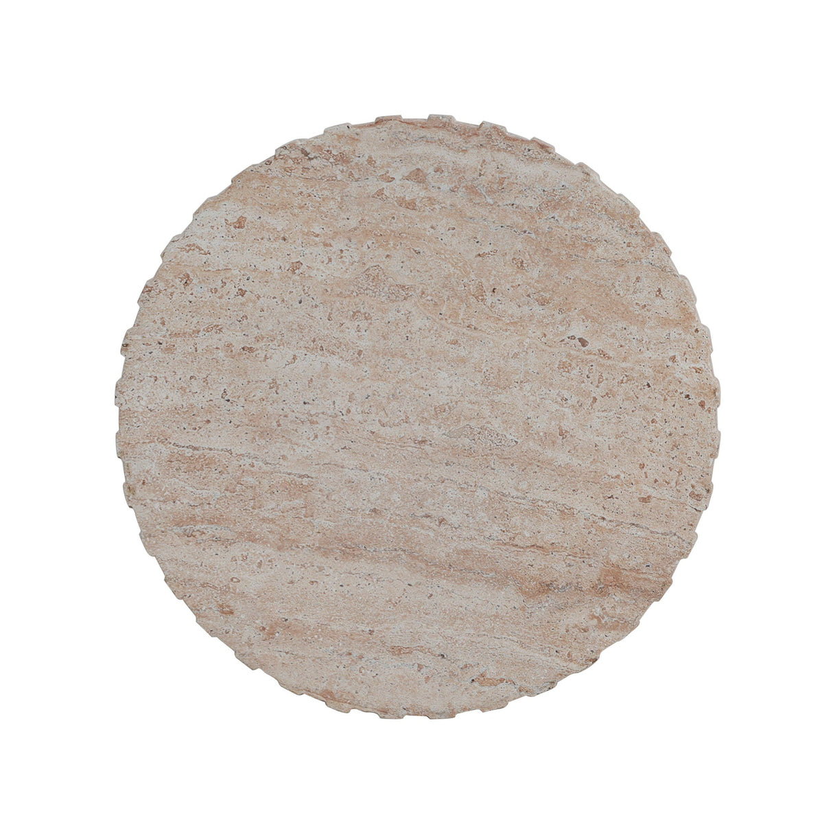 Elegant Outdoor / Indoor Lightweight Concrete Side Table With Travertine - Beige - Best Buy Furniture