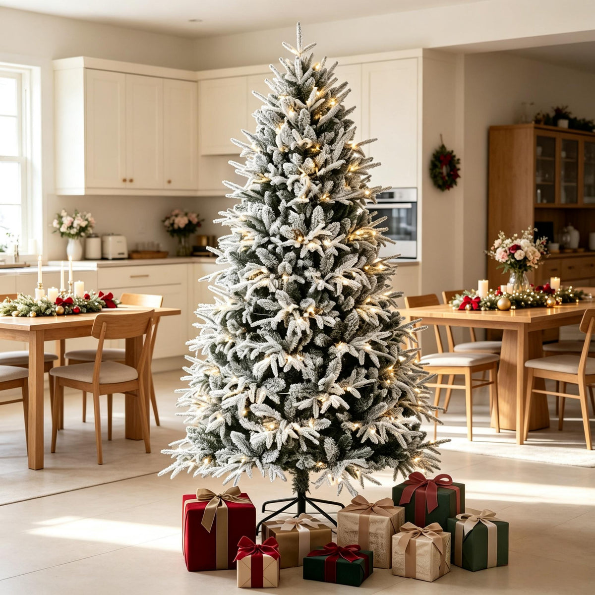 Pre-lit Flocked Christmas Tree