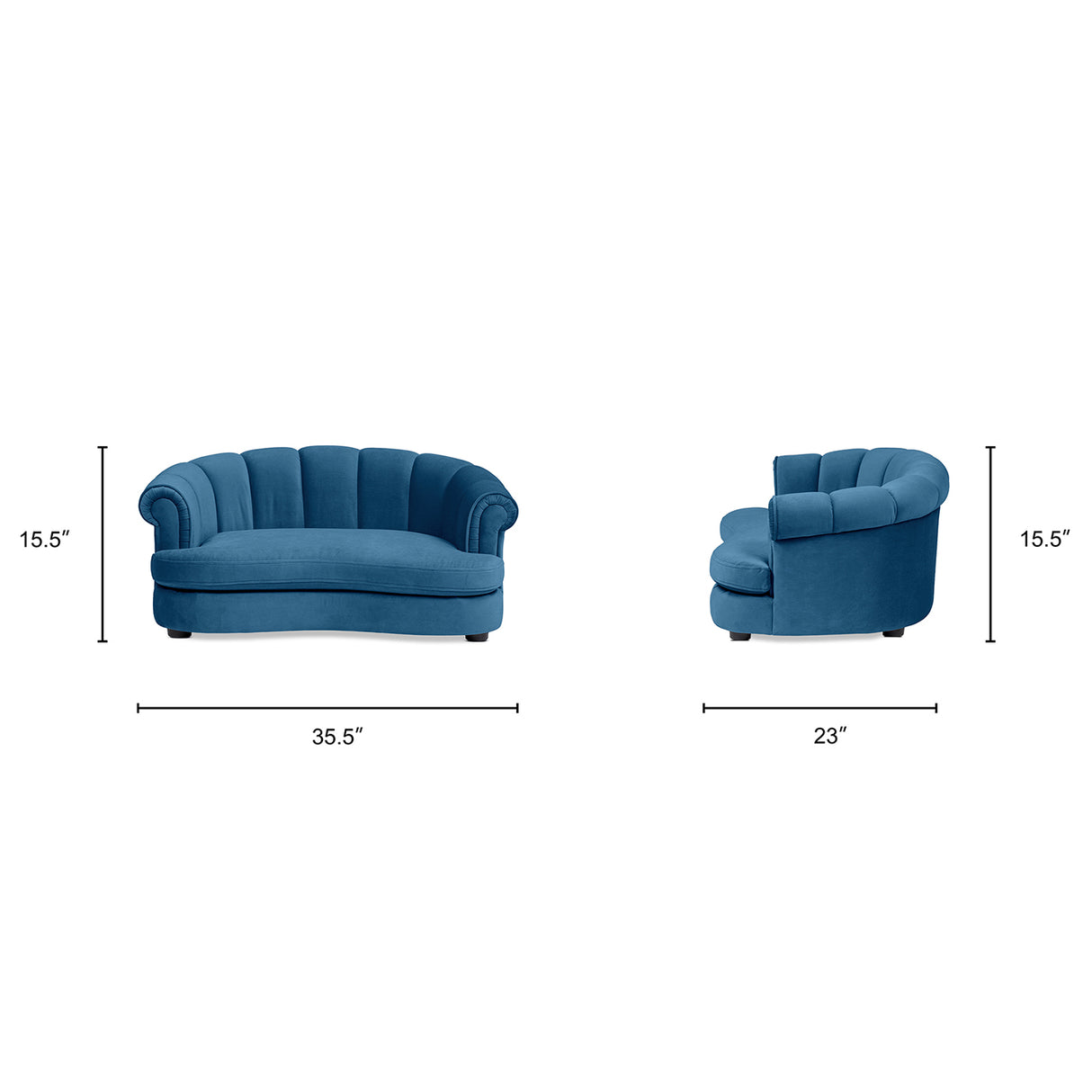 Halle 35.5" Rolled Arm Channel-Tufted Dog Sofa Bed, Medium, Satin