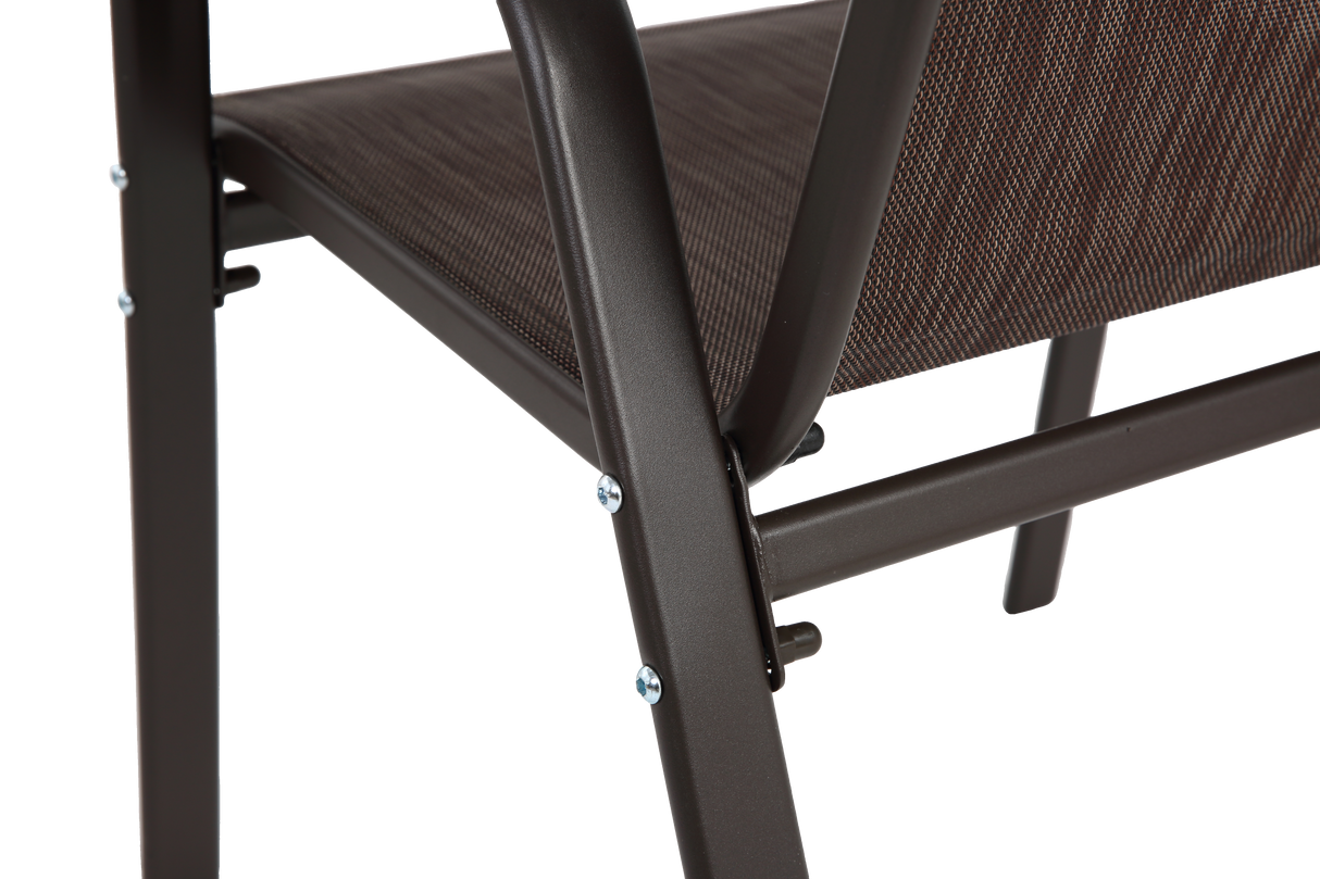 4 Piece Patio Chairs Set with Breathable Textilene Fabric (Brown)