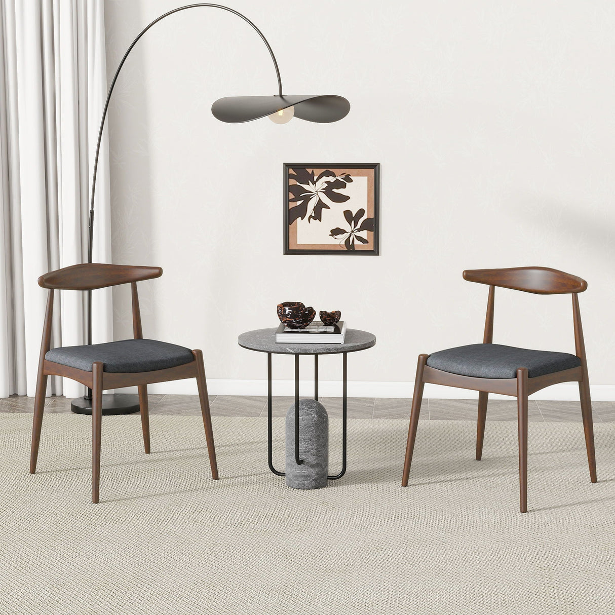 Dining Chairs With Ergonomic Backrest & Comfort Cushions (Set of 2)