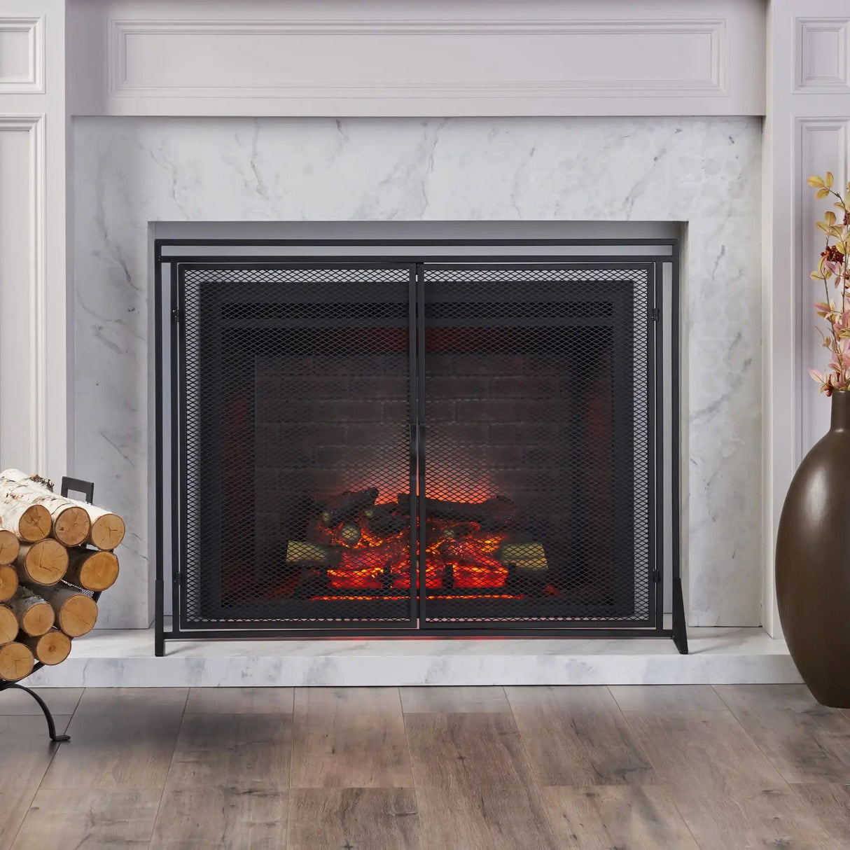 Samantha - Iron Fireplace Screen 2 Door Design - Best Buy Furniture