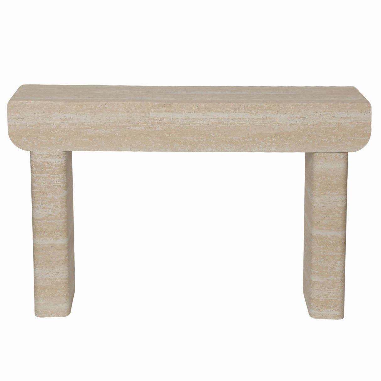 Entryway Table With 2 Hidden Handle Drawers For Entrance - Beige / Yellow