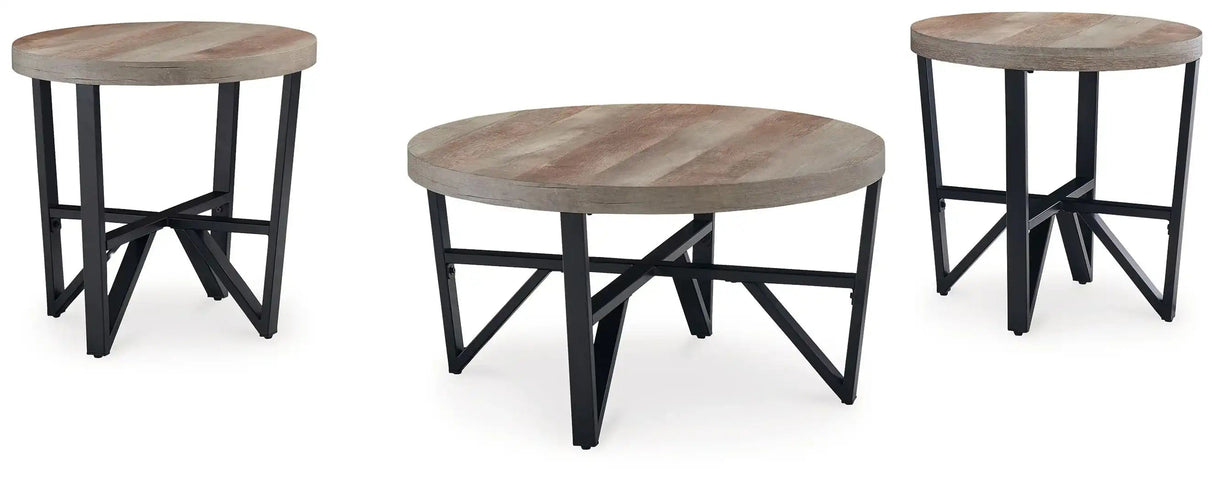 Deanlee - Occasional Table Set (Set of 3) - Grayish Brown / Black - Best Buy Furniture