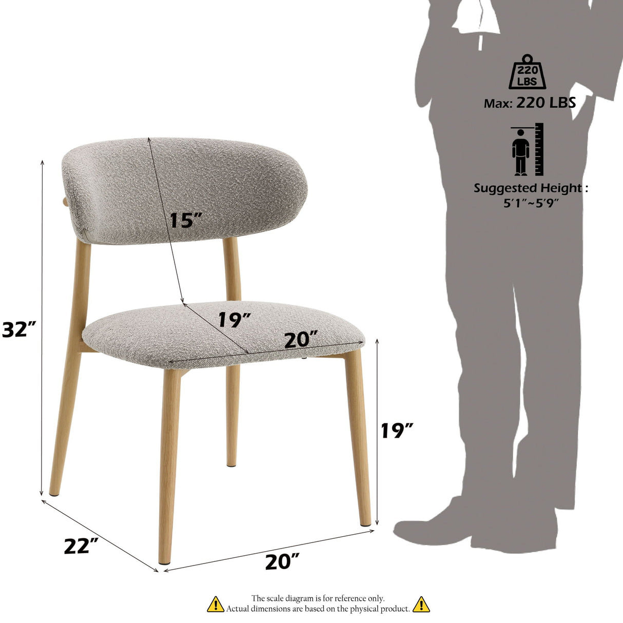 Kacey - Boucle Side Chair (Set of 2) - Gray - Best Buy Furniture